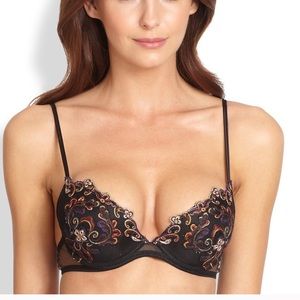 LA PERLA Paisley Embroidered Demi Padded Bra 34C